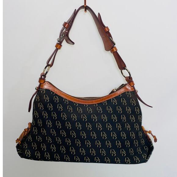 Dooney and Bourke Original Design Shoulder Bag - Monogram Logo - 16" x 9" x 6" - Picture 2 of 14